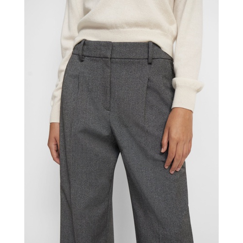 띠어리 Pleated Wide-Leg Pant in Soft Twill