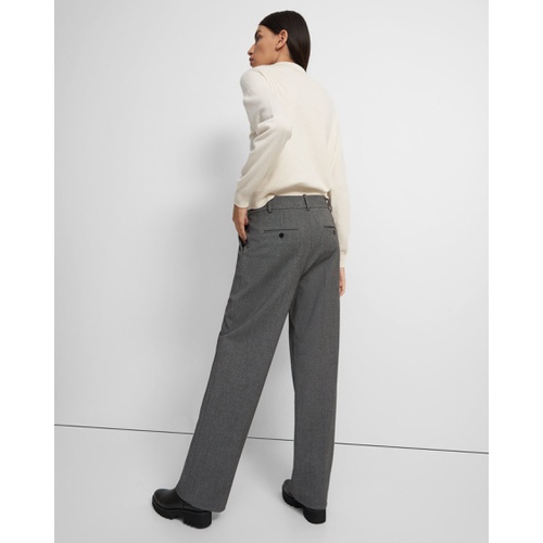 띠어리 Pleated Wide-Leg Pant in Soft Twill