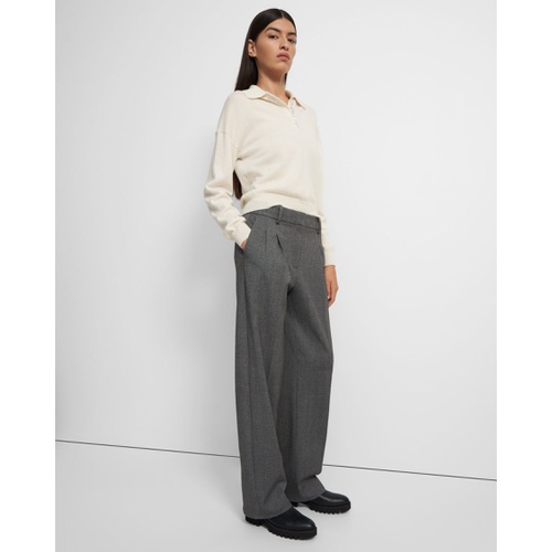 띠어리 Pleated Wide-Leg Pant in Soft Twill