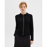 Zip-Up Cardigan in Felted Wool-Cashmere