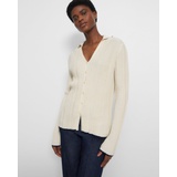 Ribbed Polo Cardigan in Cotton-Cashmere