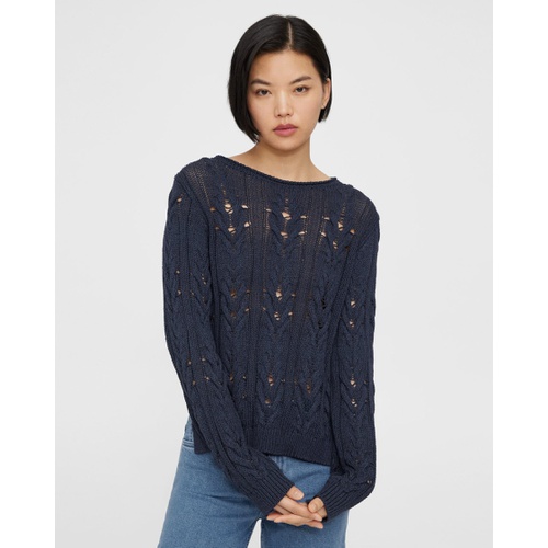 띠어리 Cable Knit Sweater in Silk-Cotton