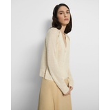 Hanelee Cropped Cardigan in Knit Linen