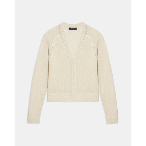 띠어리 Hanelee Cropped Cardigan in Knit Linen