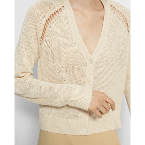 띠어리 Hanelee Cropped Cardigan in Knit Linen