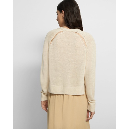 띠어리 Hanelee Cropped Cardigan in Knit Linen