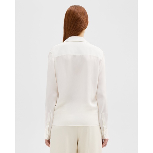 띠어리 Wrap Blouse in Silk Georgette