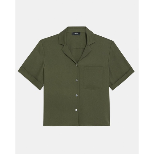 띠어리 Camp Shirt in Silk Georgette