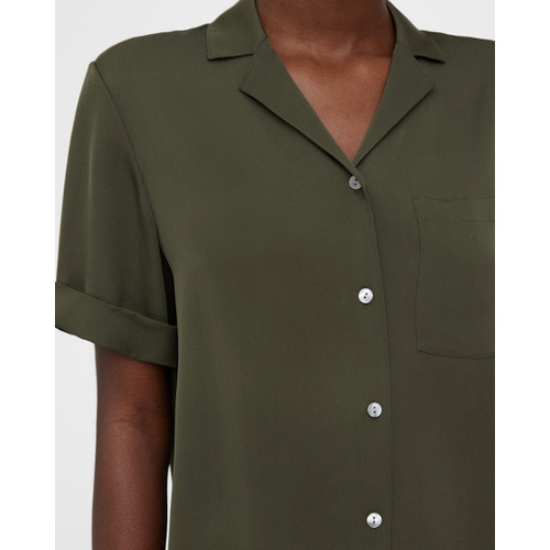 띠어리 Camp Shirt in Silk Georgette