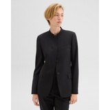 Stand-Collar Blazer in Wool Gabardine