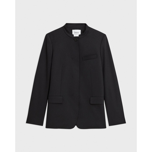 띠어리 Stand-Collar Blazer in Wool Gabardine