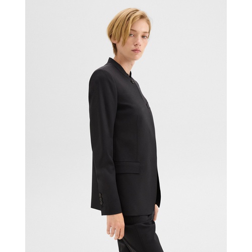 띠어리 Stand-Collar Blazer in Wool Gabardine