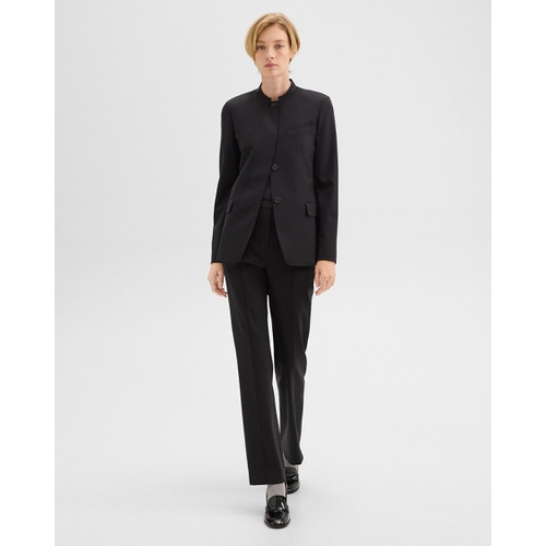 띠어리 Stand-Collar Blazer in Wool Gabardine