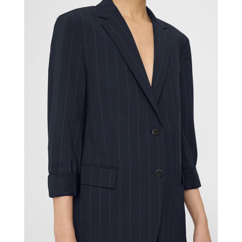 띠어리 Cuffed Blazer in Striped Stretch Wool