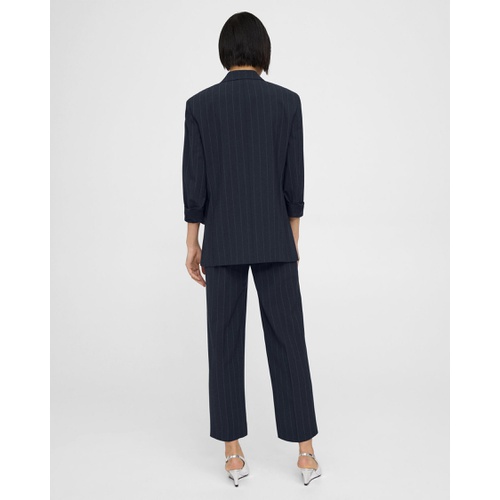 띠어리 Cuffed Blazer in Striped Stretch Wool