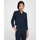 Cropped Jacket in Textured Gabardine