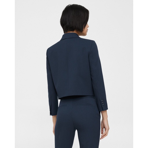 띠어리 Cropped Jacket in Textured Gabardine