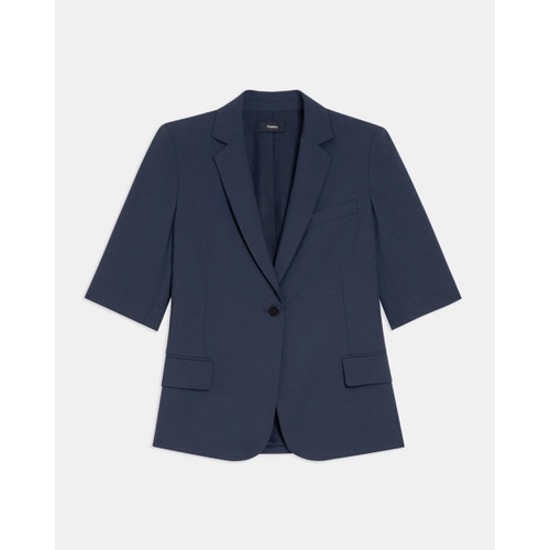 띠어리 Short-Sleeve Blazer in Stretch Wool