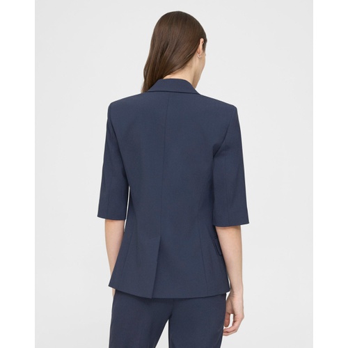 띠어리 Short-Sleeve Blazer in Stretch Wool