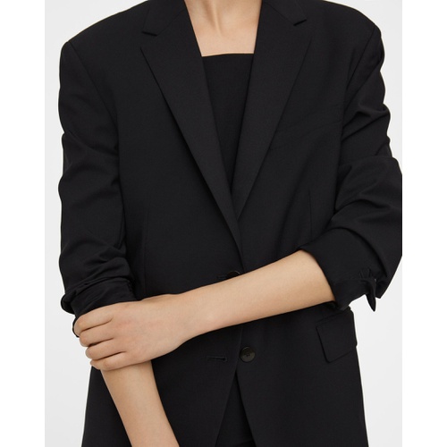 띠어리 Rolled Sleeve Boyfriend Jacket in Good Wool