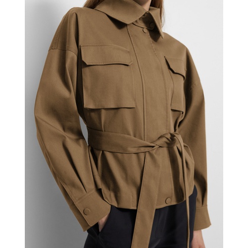 띠어리 Belted Cargo Jacket in Cotton-Nylon Twill