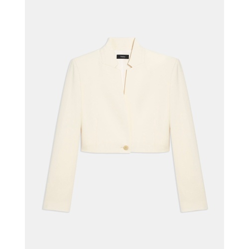 띠어리 Cropped Blazer in Admiral Crepe