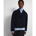 Cropped Peacoat in Fleece