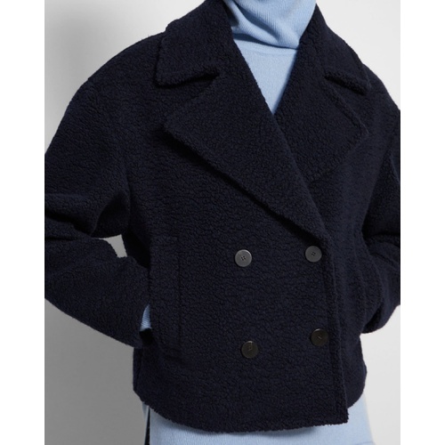 띠어리 Cropped Peacoat in Fleece