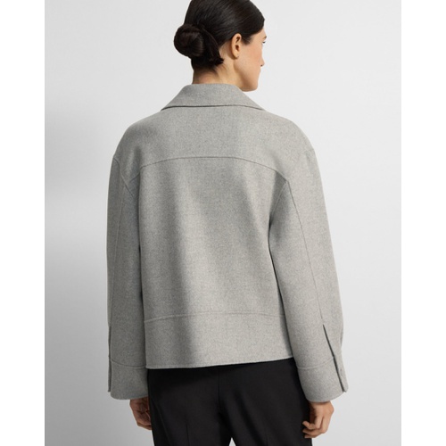 띠어리 Oversized Moto Jacket in Double-Face Wool-Cashmere