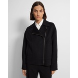 Oversized Moto Jacket in Double-Face Wool-Cashmere