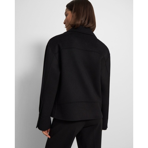 띠어리 Oversized Moto Jacket in Double-Face Wool-Cashmere