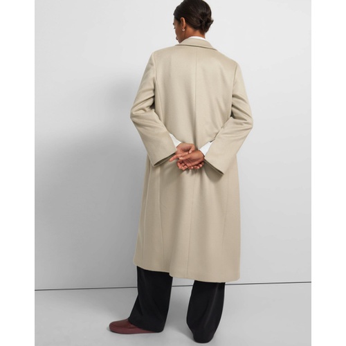 띠어리 Long Double Breasted Coat in Cashmere