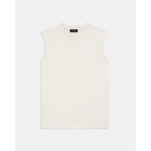 띠어리 Perfect Cut-Off Tee in Striped Cotton Jersey