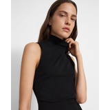 Sleeveless Turtleneck Sweater in Ribbed Viscose