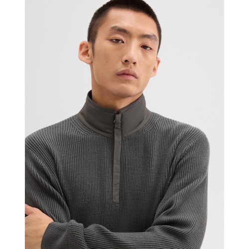 띠어리 Quarter-Zip Pullover in Nylon-Wool