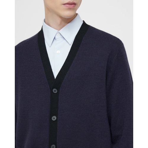 띠어리 V-Neck Cardigan in Merino Wool