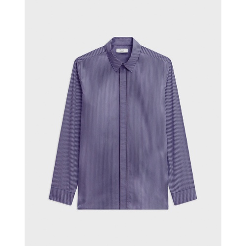 띠어리 Straight Shirt in Striped Cotton-Blend