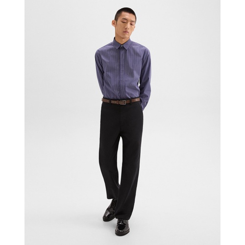 띠어리 Straight Shirt in Striped Cotton-Blend