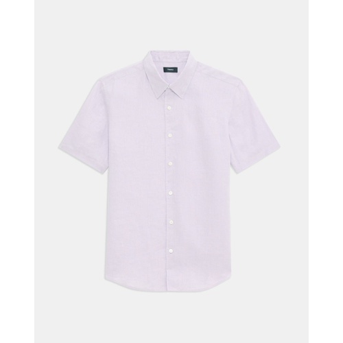 띠어리 Irving Short-Sleeve Shirt in Relaxed Linen