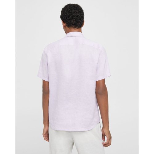 띠어리 Irving Short-Sleeve Shirt in Relaxed Linen