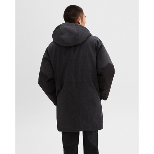 띠어리 Hooded Parka in Wool-Blend Twill