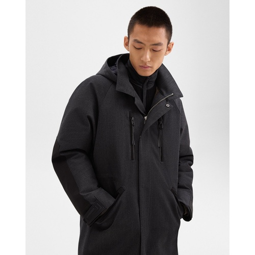 띠어리 Hooded Parka in Wool-Blend Twill