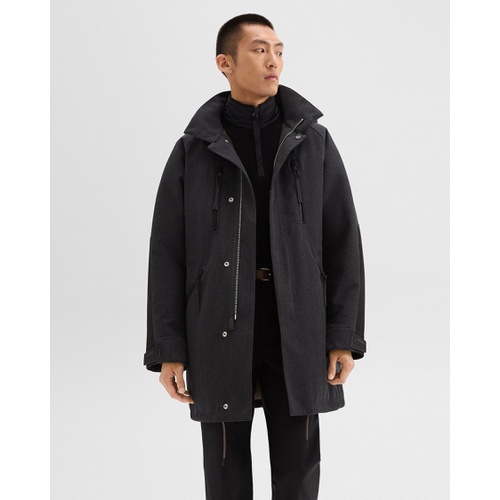 띠어리 Hooded Parka in Wool-Blend Twill