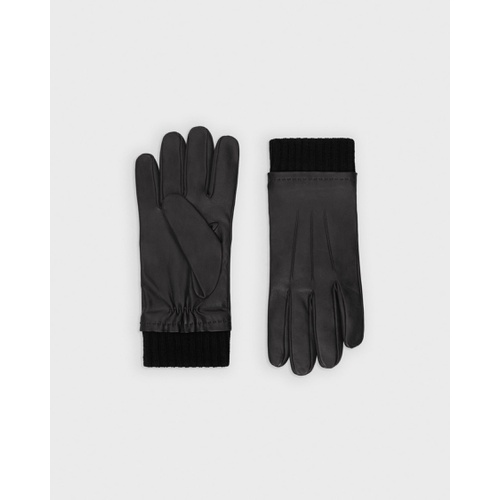 띠어리 Ribbed Cuff Gloves in Leather