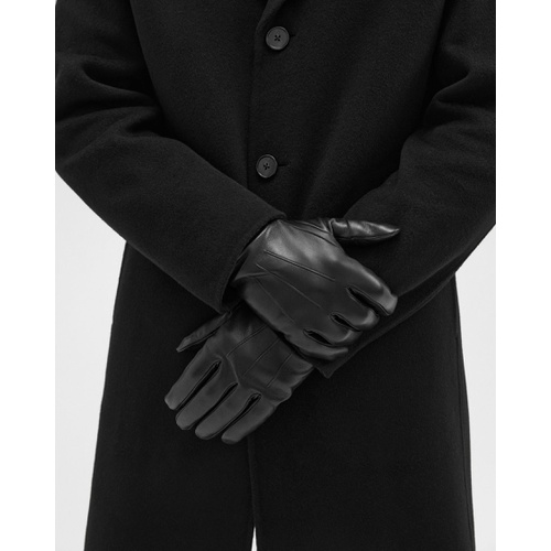 띠어리 Ribbed Cuff Gloves in Leather