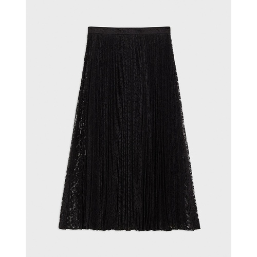 띠어리 Pleated Midi Skirt in Leopard Lace