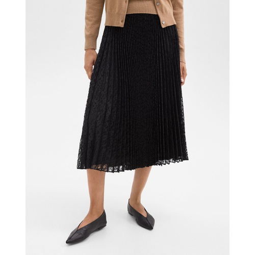 띠어리 Pleated Midi Skirt in Leopard Lace