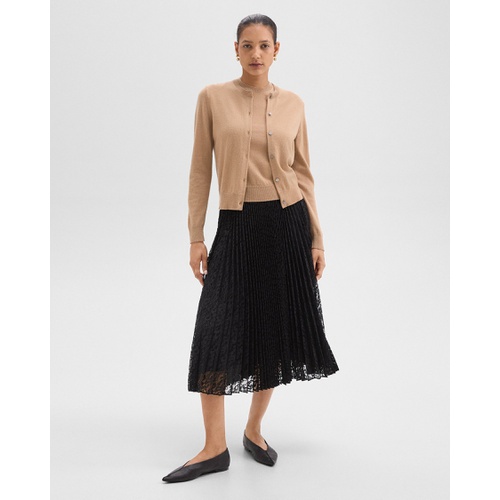 띠어리 Pleated Midi Skirt in Leopard Lace