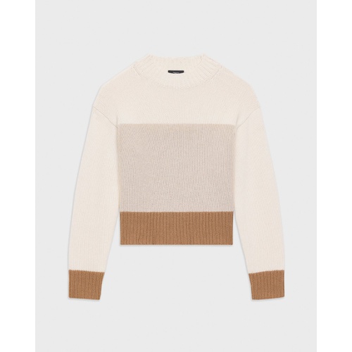 띠어리 Colorblock Sweater in Felted Wool-Cashmere