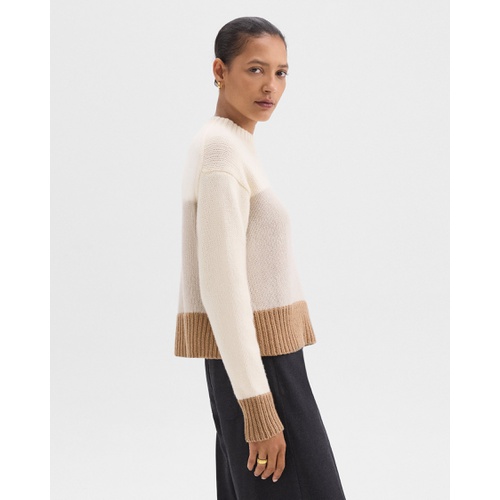 띠어리 Colorblock Sweater in Felted Wool-Cashmere